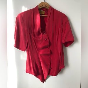 Vintage 100% Silk Blouse by Canadian Designer Jean-Claude Poitras